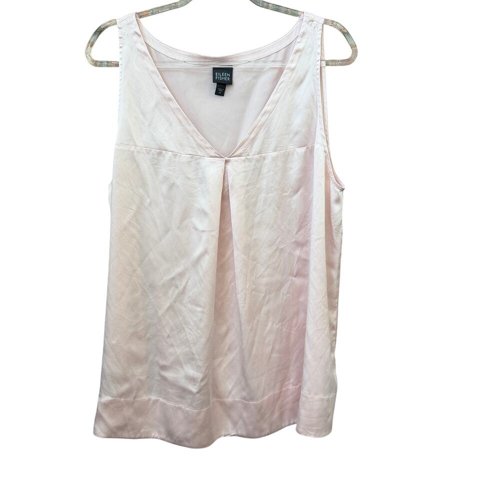 Eileen Fisher Silk Blend Blush Pink Tank Size XL Classic Minimalist Feminine